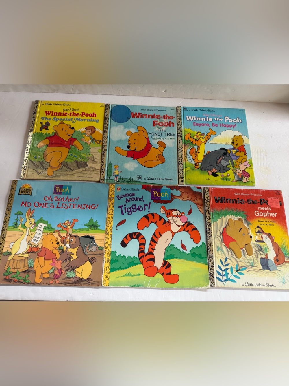 Group Of 6Disney Winnie The Pooh A Little Golden Books, 4 Hard Cover 2 Soft